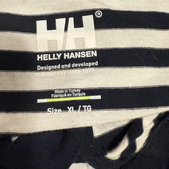 Helly Hansen Fjord Polo Men’s XL Navy Stripe Coastal Preppy Golf Weekend Casual - Picture 7 of 12